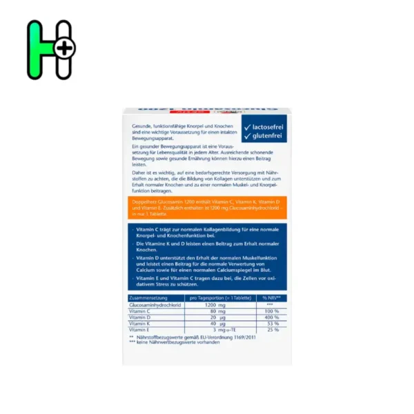 قرص گلوکزامین 1200داپل هرز +D3+k+CDoppelherz Glucosamin 1200 - Image 2