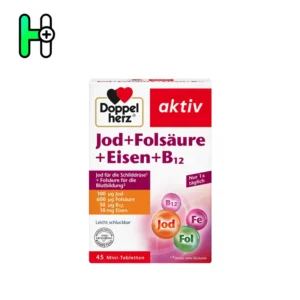 کپسول اسید فولیک + آهن دوپل هرز Doppelherz Jod + Folsäure