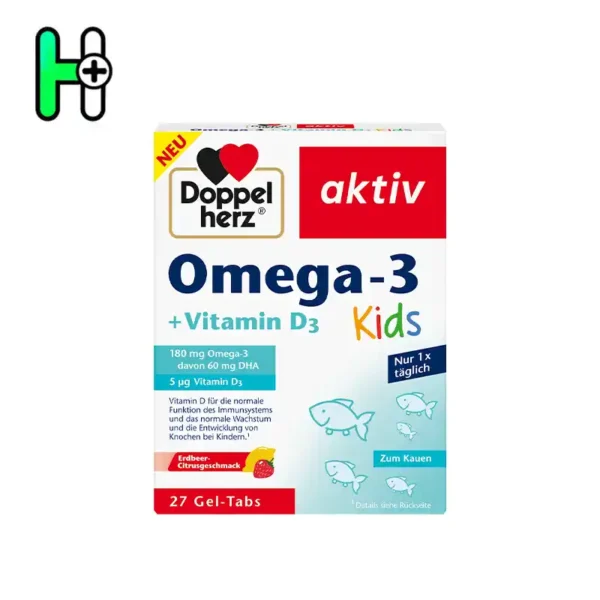 مکمل اُمگا 3+ویتامین D3 کودکان داپل هرز | Doppelherz Omega-3 Kids + Vitamin D3