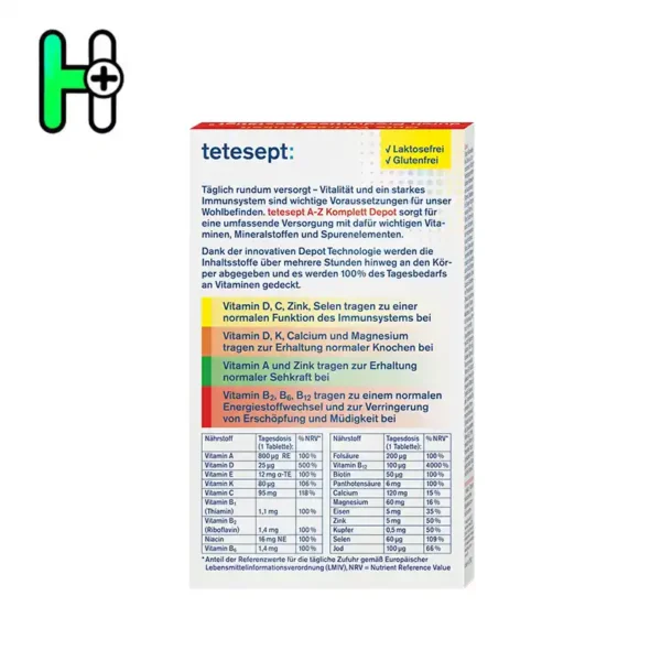 قرص مولتی ویتامین a-z تتسپت المان A-Z Komplett Depot  Tetesept - Image 3