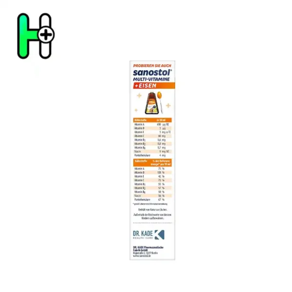 شربت مولتی ویتامین سانستول بالای 3 سال | Sanostol Multi-Vitamine ohne Zuckerzusatz - Image 3