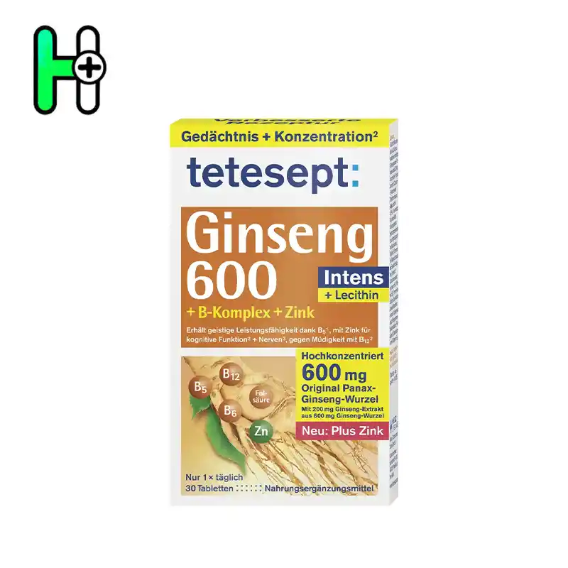 کپسول جینسینگ600+ویتامین های ب تتسپت Ginseng 600 Intens Tetesept 1 کپسول جینسینگ600+ویتامین های ب تتسپت Ginseng 600 Intens Tetesept
