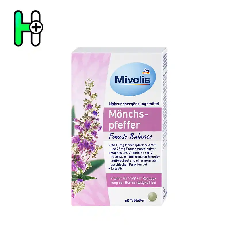 قرص تعادل هورمونی و کاهش علایم(pms) میولیس Mönchspfeffer Female Balance Mivolis 1 قرص تعادل هورمونی و کاهش علایم(pms) میولیس Mönchspfeffer Female Balance Mivolis