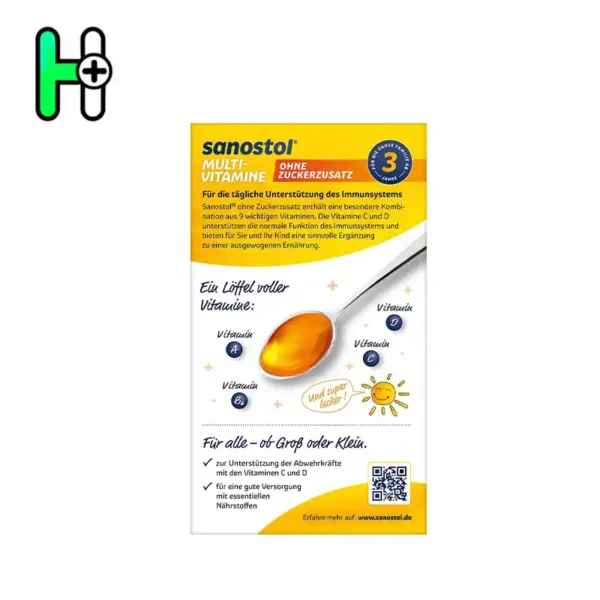 شربت مولتی ویتامین سانستول بالای 3 سال | Sanostol Multi-Vitamine ohne Zuckerzusatz - Image 2