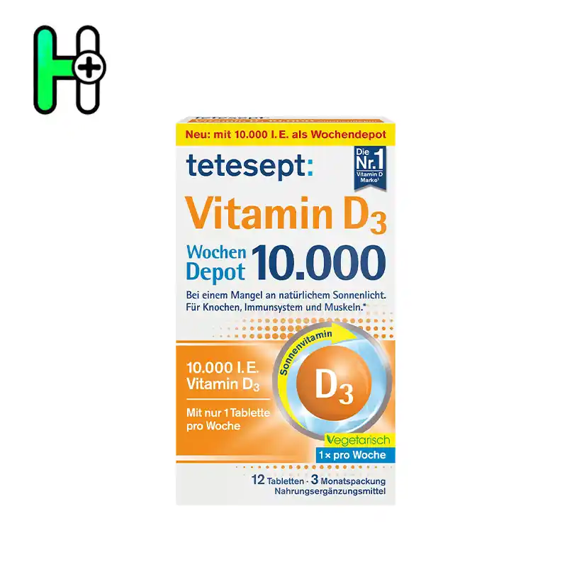 قرص ویتامین D3 هفتهای 10,000 تتسپت | Tetesept Vitamin D3 10.000 I.E 1 قرص ویتامین D3 هفتهای 10,000 تتسپت | Tetesept Vitamin D3 10.000 I.E