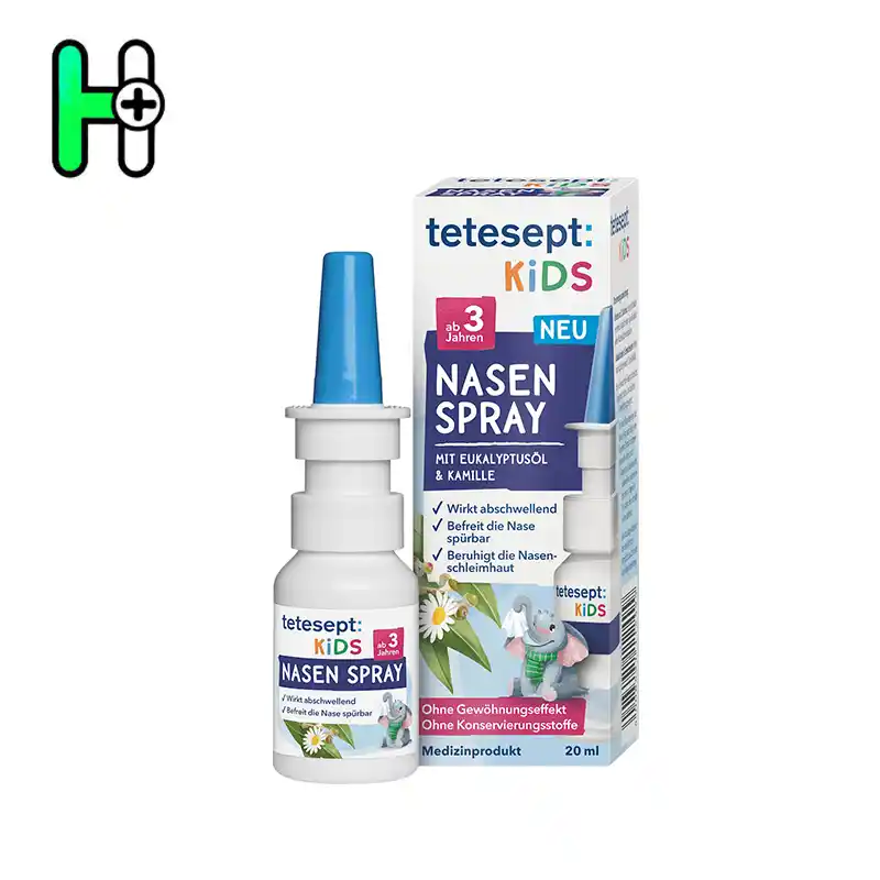 اسپری بینی کودکان تتسپت | tetesept KIDS Nasenspray mit Eukalyptusöl 1 اسپری بینی مخصوص کودکان از برند معتبر تتسپت، ترکیبی ملایم از روغن طبیعی اکالیپتوس و عصارهی آرامشبخش بابونه را ارائه میدهد