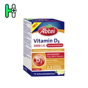 مکمل Abtei Vitamin D3 3000 I.E. یک محصول قوی و مؤثر برای تقویت سیستم ایمنی، سلامت استخوان‌ها و عضلات است.