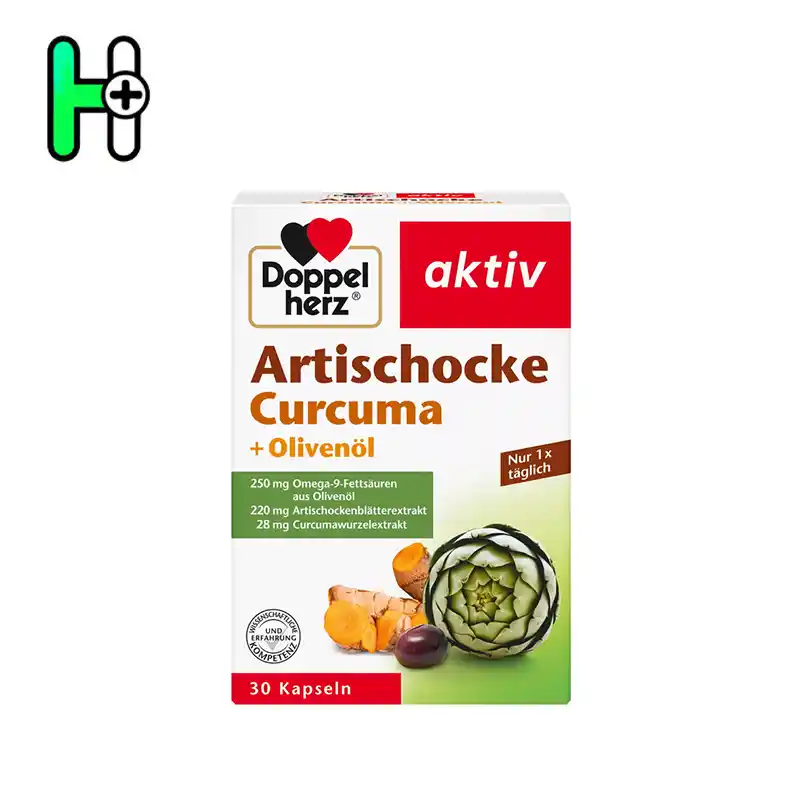 مکمل سمزدایی طبیعی و تقویت کبد داپل هرز Doppelherz aktiv Artischocke + Curcuma + Olivenöl 1 مکمل-سلامت-کبد-گووارش-و-پشتیبانی-از-عملکرد-صفراوی-داپل-هرز