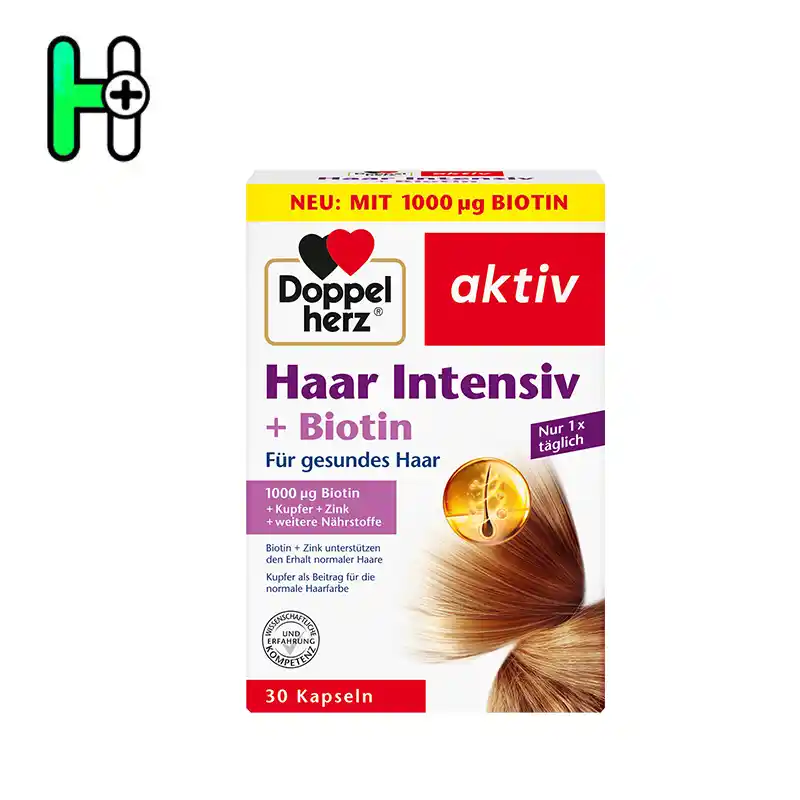 مکمل تخصصی رشد و سلامت مو Doppelherz aktiv Haar Intensiv + Biotin 1 مکمل تخصصی رشد و سلامت مو Doppelherz aktiv Haar Intensiv + Biotin