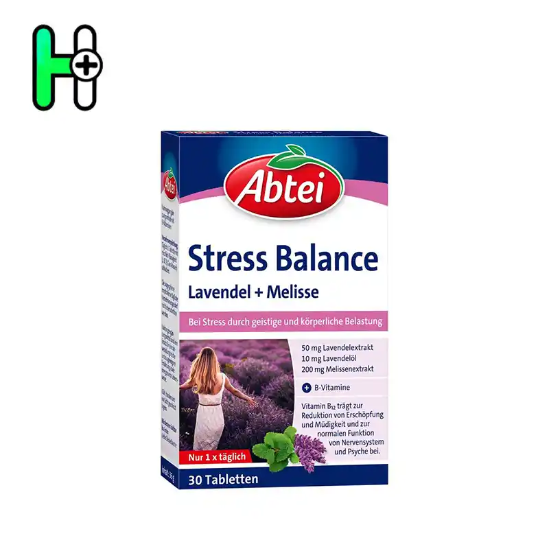 آرامبخش روحی و جسمی همراه ویتامینهای گروه B آبتی Abtei Stress Balance 1 Abtei Stress Balance مکملی گیاهی با فرمولاسیون آرامبخش حاوی عصارههای خالص اسطوخودوس (Lavendel) و ملیسا (Melisse) به همراه ویتامینهای گروه B است که به کاهش
