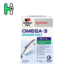 Doppelherz Omega-3 Konzentrat یک مکمل تخصصی با فرمول پیشرفته و دوز بالا از اسیدهای چرب ضروری EPA و DHA است که از ماهی‌های آب‌های عمیق و سرد به‌دست آمده‌اند. این ترکیب با فناوری PureMax تصفیه شده و از خلوص بالایی برخوردار است.