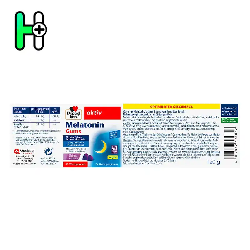 پاستیل ملاتونین داپلهِرز Doppelherz Melatonin Schlaf-Gummis 2 پاستیل ملاتونین داپلهِرز Doppelherz Melatonin Schlaf-Gummis