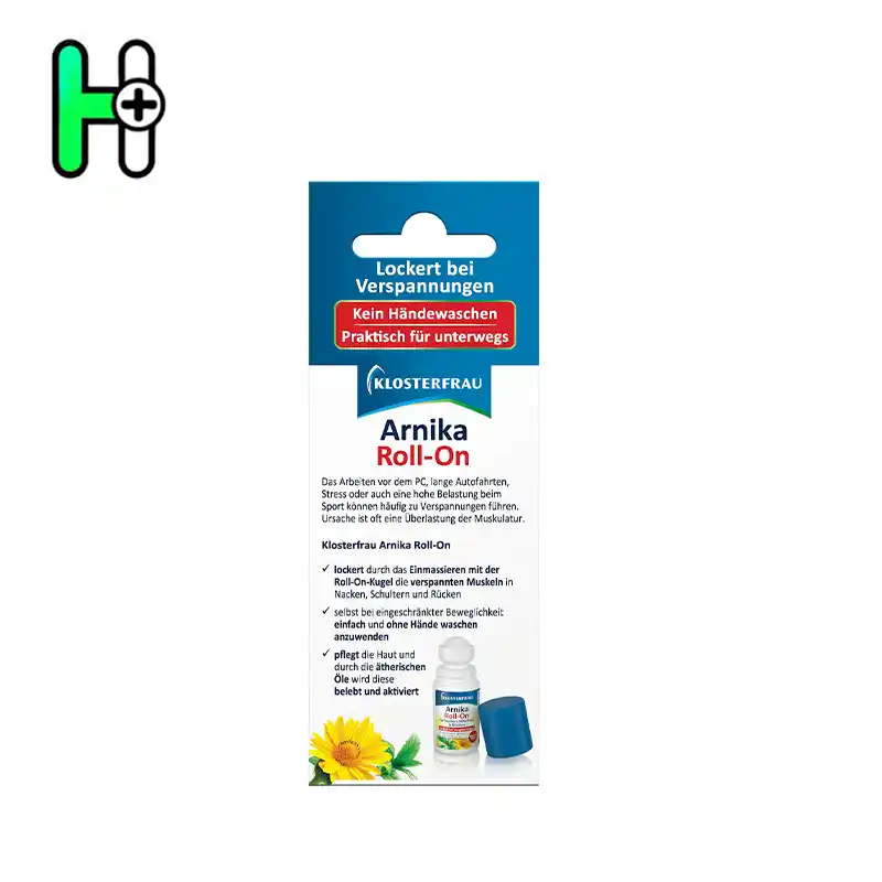 رول تسکین سریع درد عضلات، کبودی و خستگی آرنیکا کالسترفرو Klosterfrau Arnika Roll-On 2 رول تسکین سریع درد عضلات، کبودی و خستگی آرنیکا کالسترفرو Klosterfrau Arnika Roll-On
