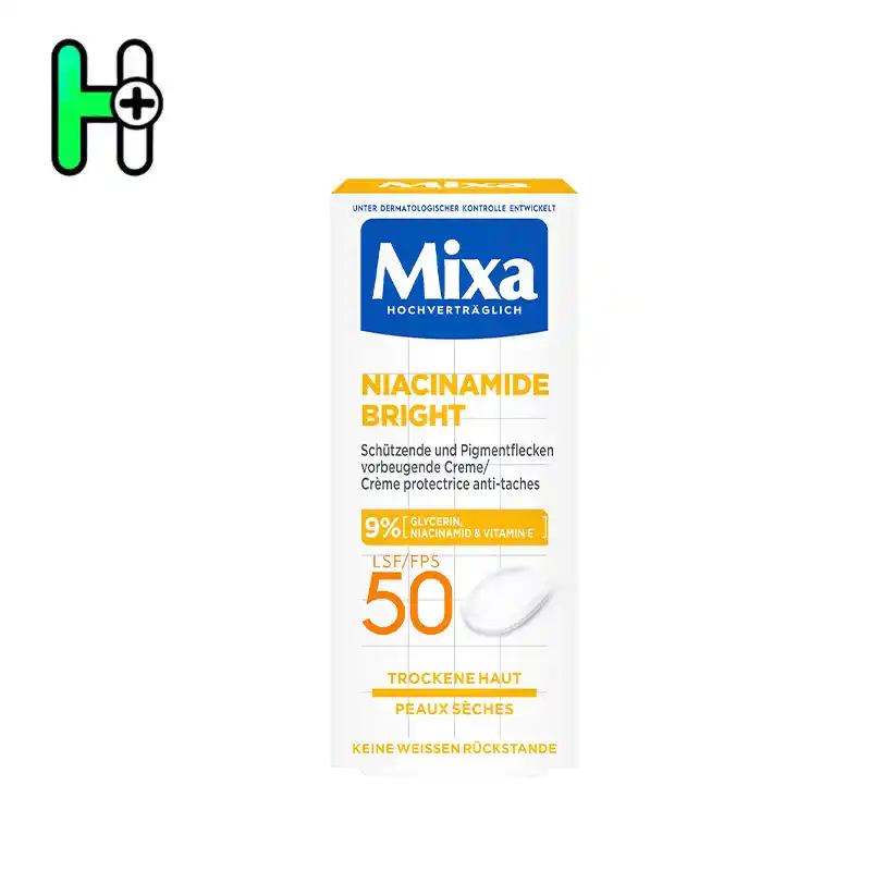کرم روشنکننده با نیاسینامیدSPF 50 میکسا Mixa Niacinamide Bright Cream SPF 50 1 کرم روشنکننده با نیاسینامید میکسا Mixa Niacinamide Bright Cream