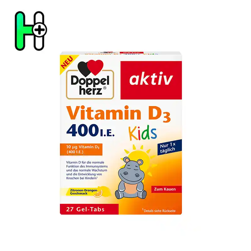 ژلتبلت ویتامین D3 کودکان داپلهرز Doppelherz Vitamin D3 400 IU Kids 1 ژلتبلت ویتامین D3 کودکان داپلهرز Doppelherz Vitamin D3 400 IU Kids
