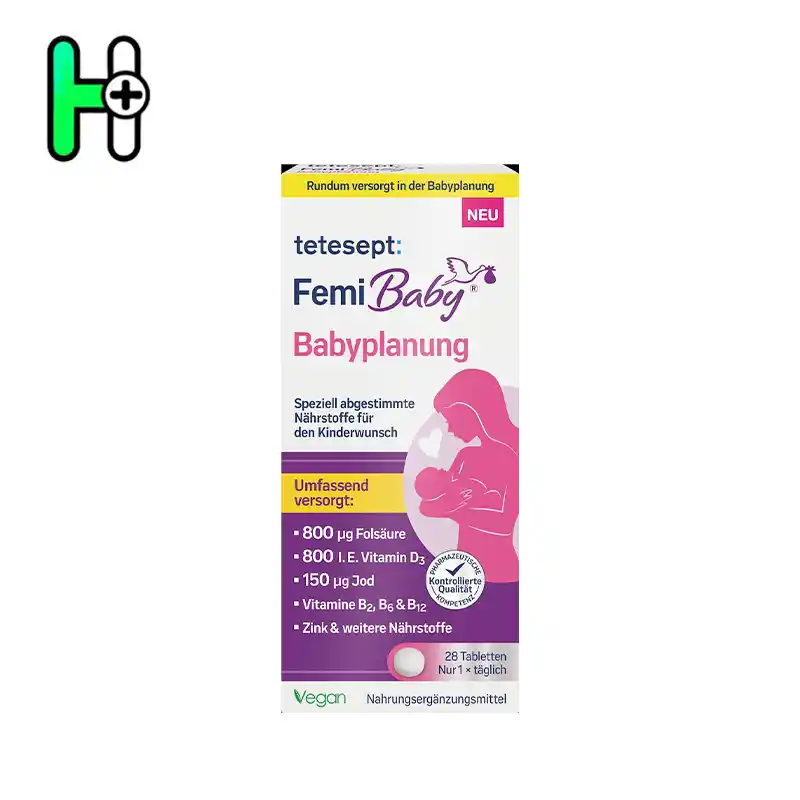 مکمل تخصصی برای دوران برنامهریزی بارداری – تقویت بدن تتسپت قبل از باردار شدن Tetesept FemiBaby Babyplanung 1 مکمل تخصصی برای دوران برنامهریزی بارداری – تقویت بدن تتسپت قبل از باردار شدن Tetesept FemiBaby Babyplanung