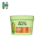 ماسک مو کراتین گیاهی احیای موهای وز و آسیب‌دیده اسلیک گارنیر Garnier Fructis Keratin Sleek Mask