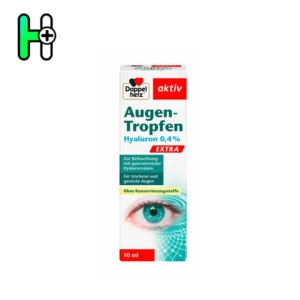 قطره مرطوب‌کننده و آبرسان قوی چشم با هیالورونیک اسید داپل هرز Doppelherz aktiv Augentropfen Hyaluron 0.4% EXTRA